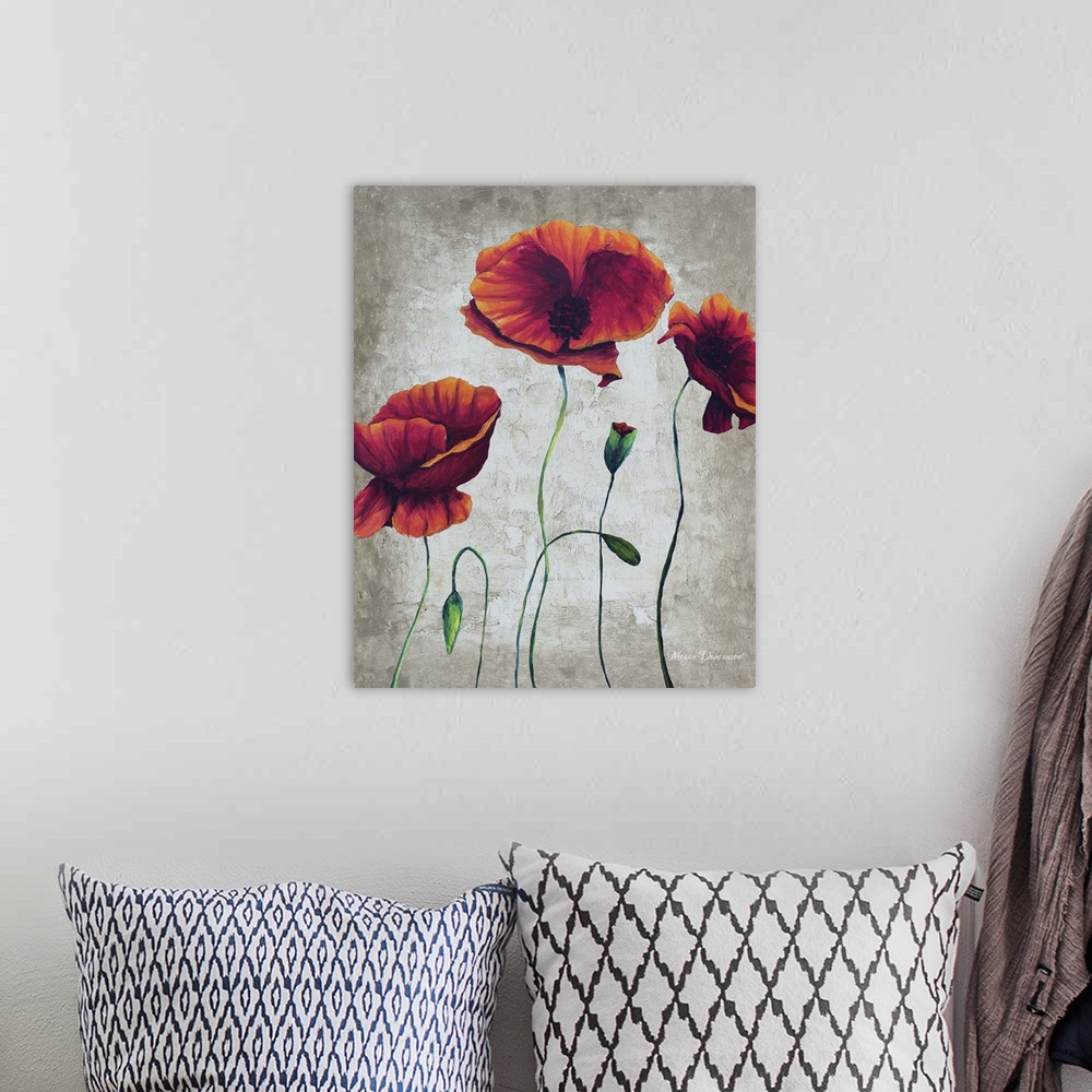 A bohemian room featuring Vibrant Poppies II