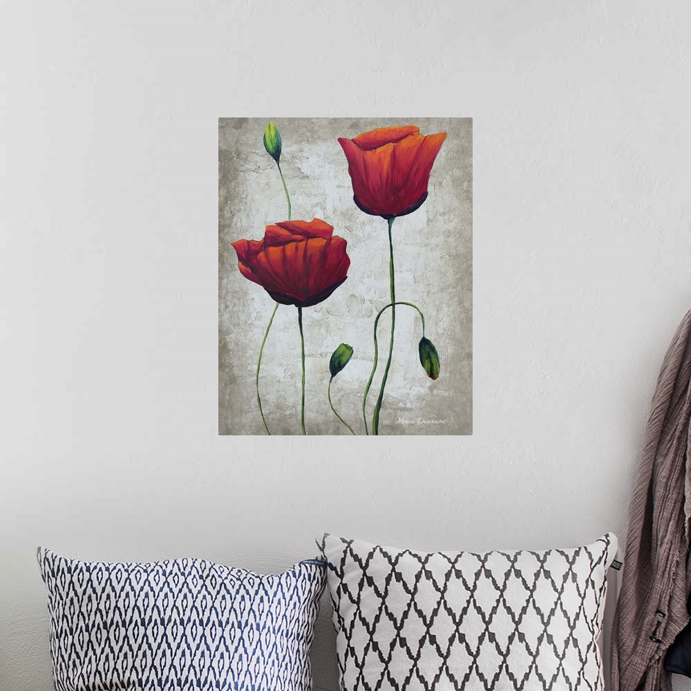 A bohemian room featuring Vibrant Poppies III