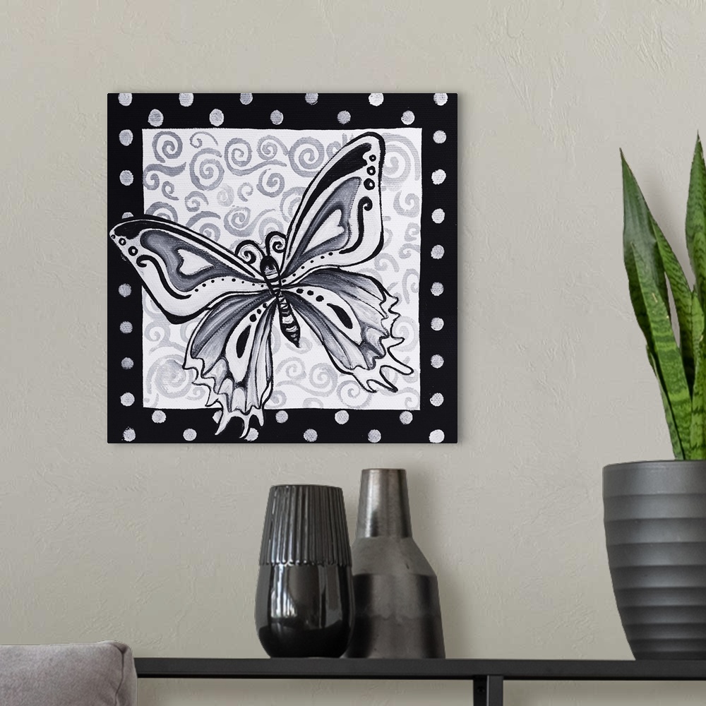 A modern room featuring Whimsified Butterfly V