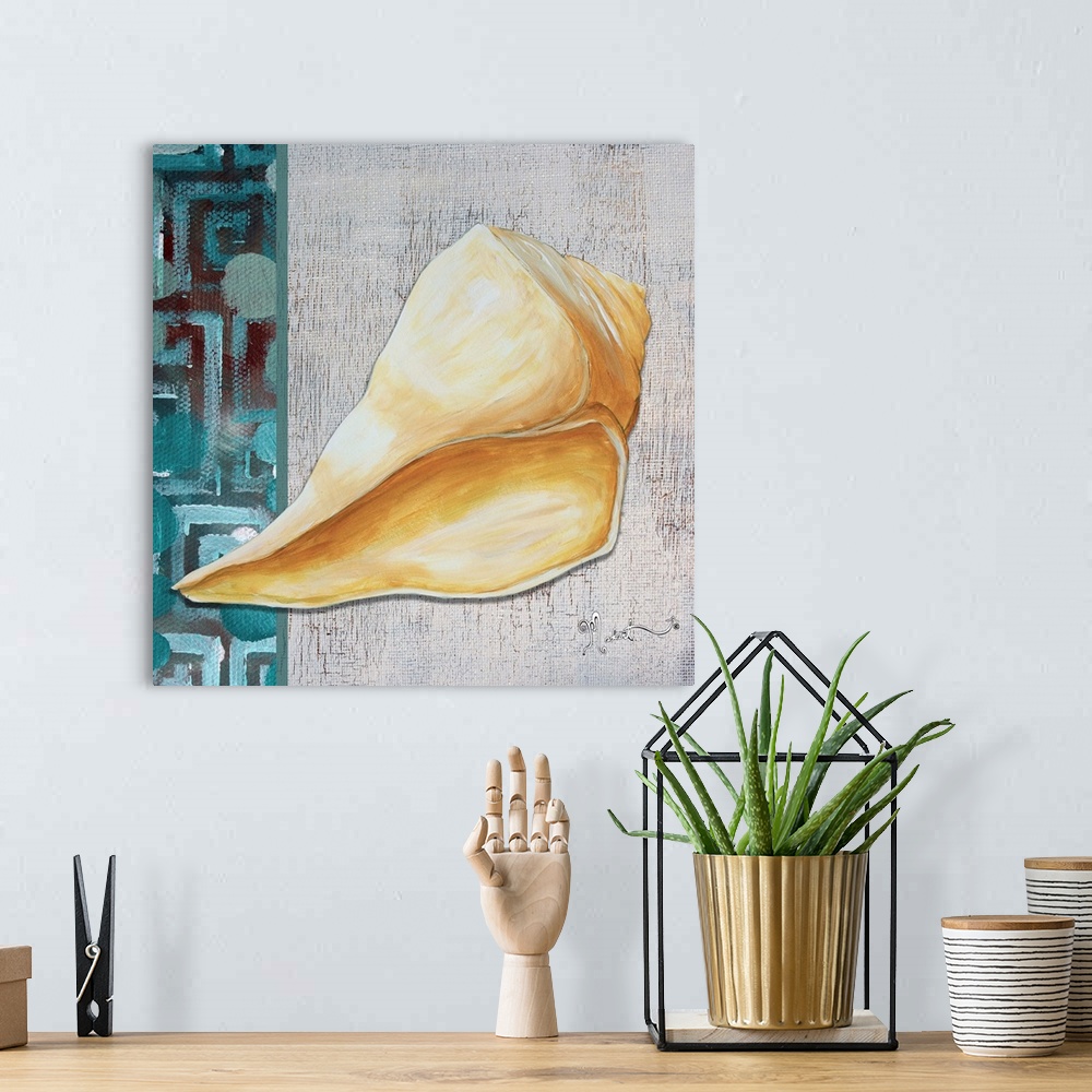 A bohemian room featuring Yellow Sea Shell