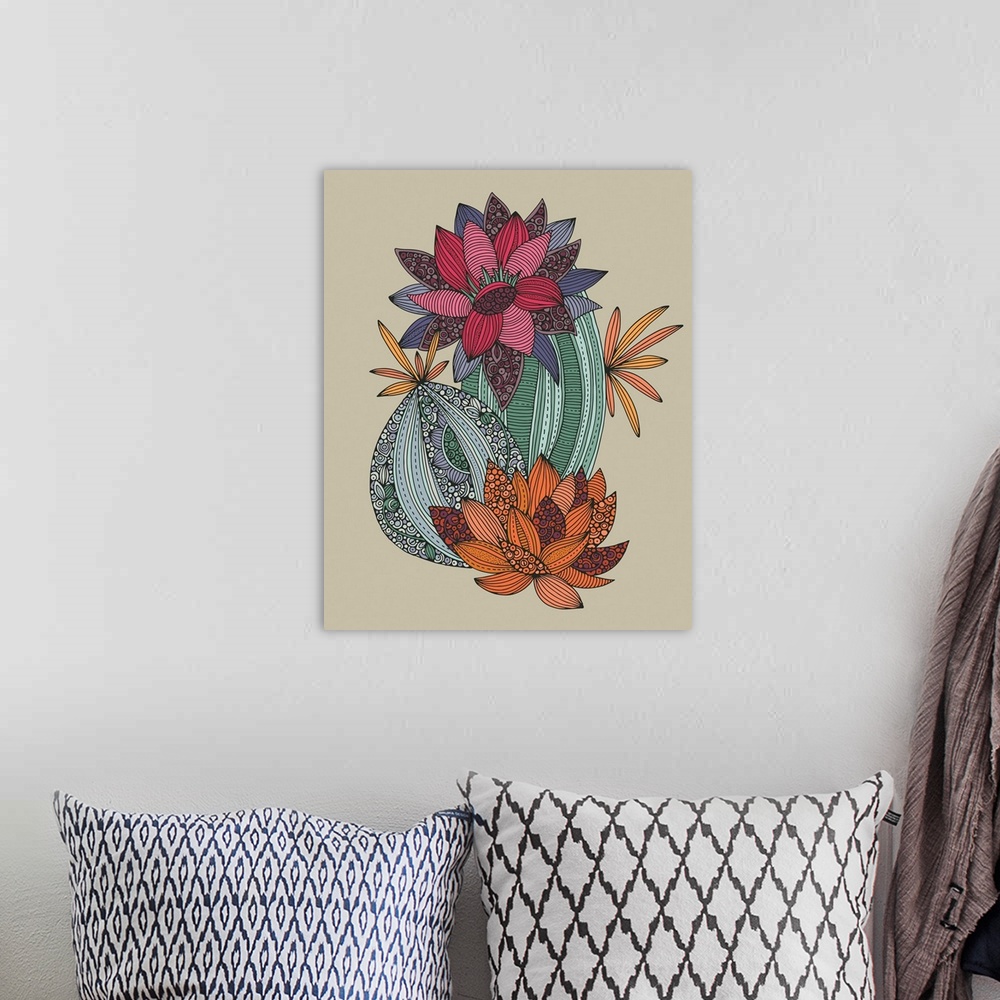 A bohemian room featuring Cactus Flowers