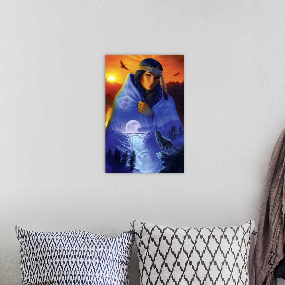 A bohemian room featuring Cloak Of Visions Portrait