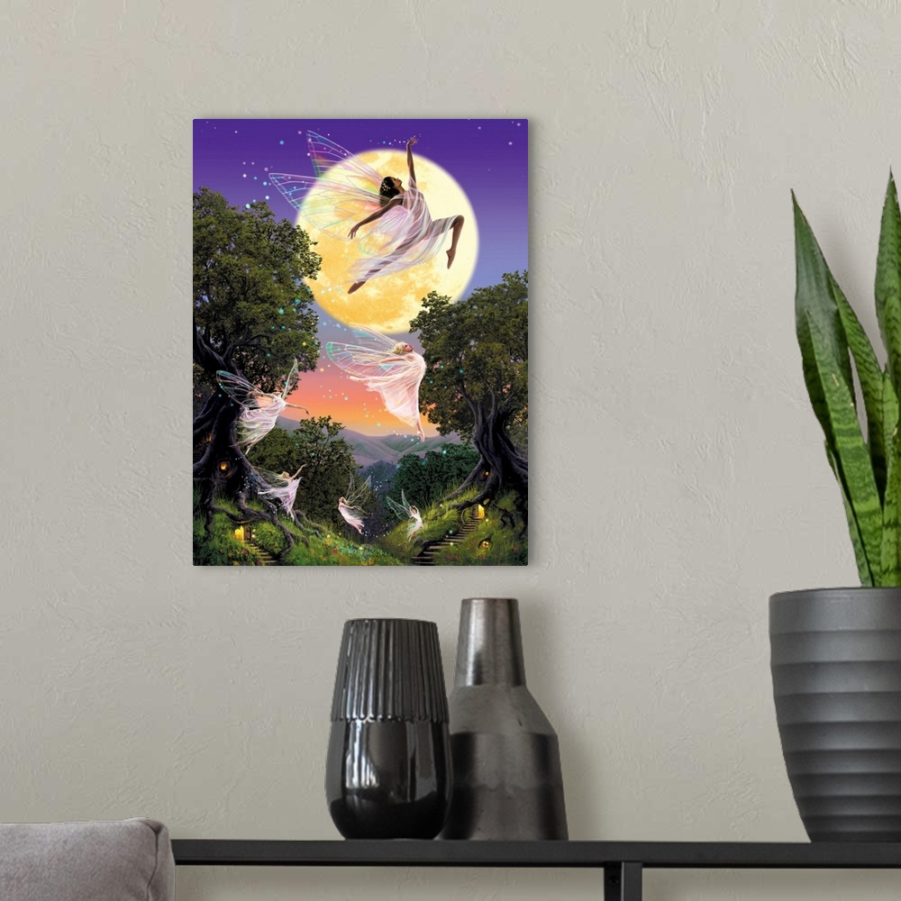 A modern room featuring Dance Of The Moon Fairy
