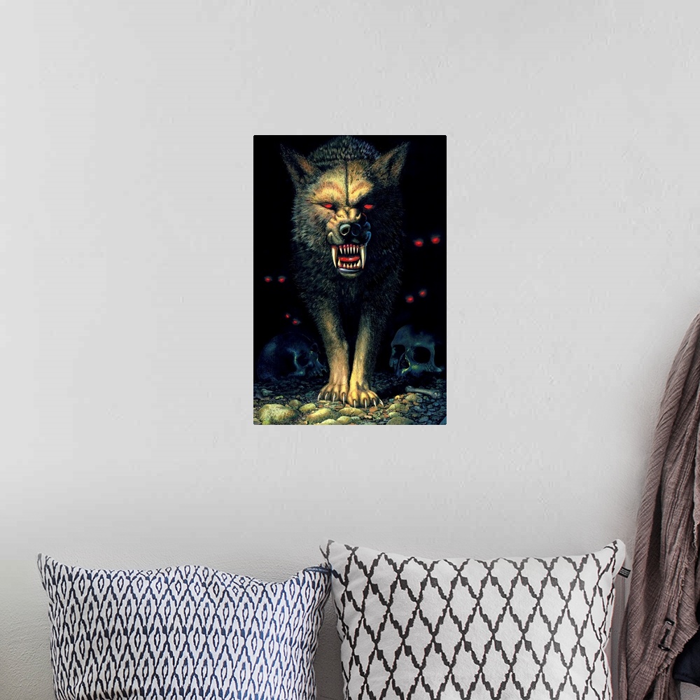 A bohemian room featuring Demon Wolf