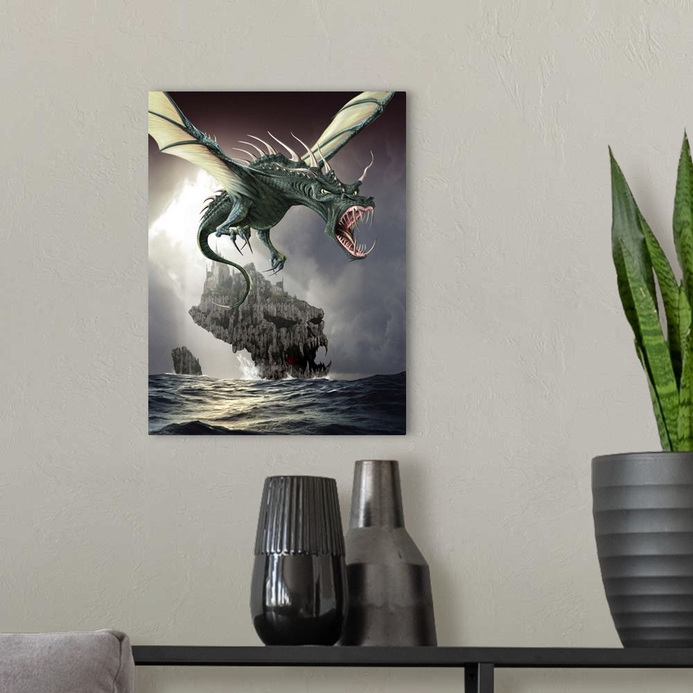 A modern room featuring Dragon Flight