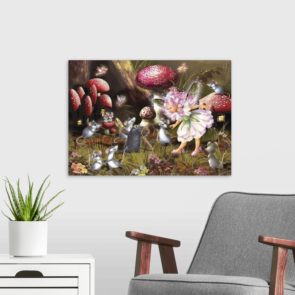 A modern room featuring Fairy, Mice And Mole