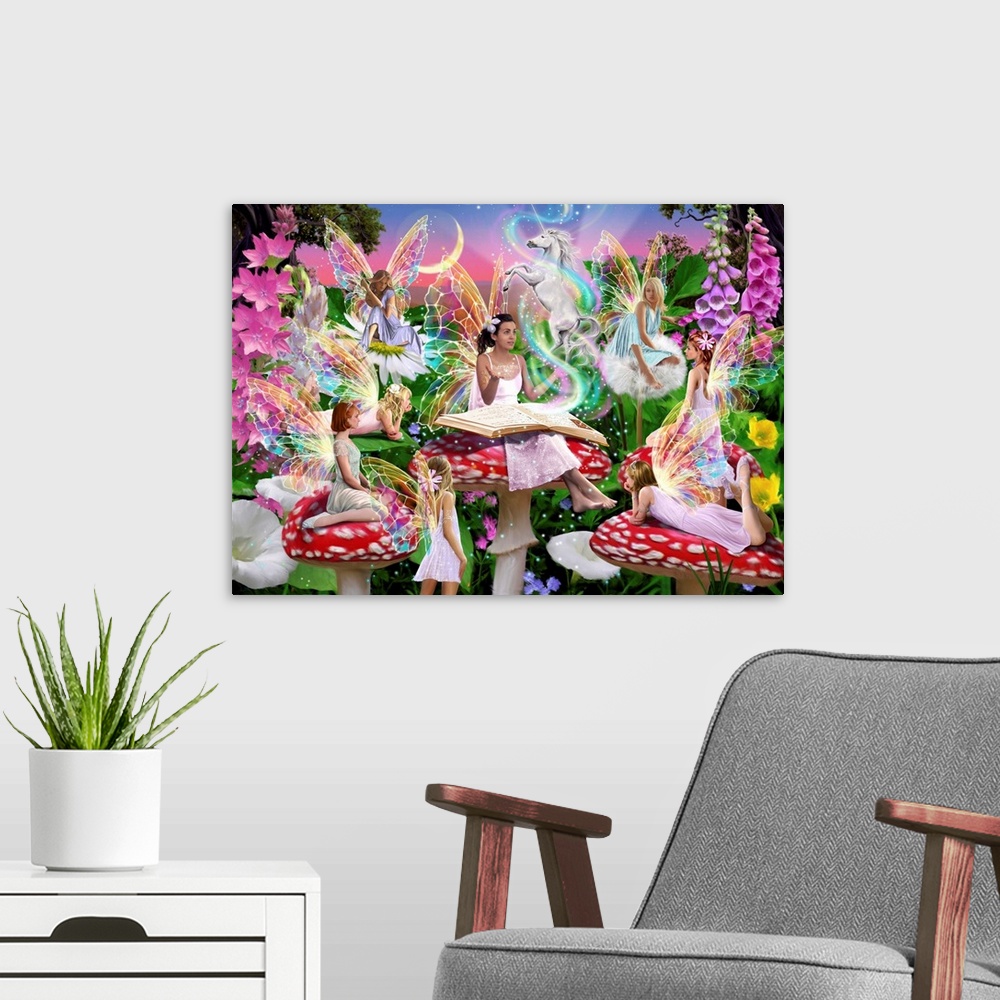 A modern room featuring Fairy Story I