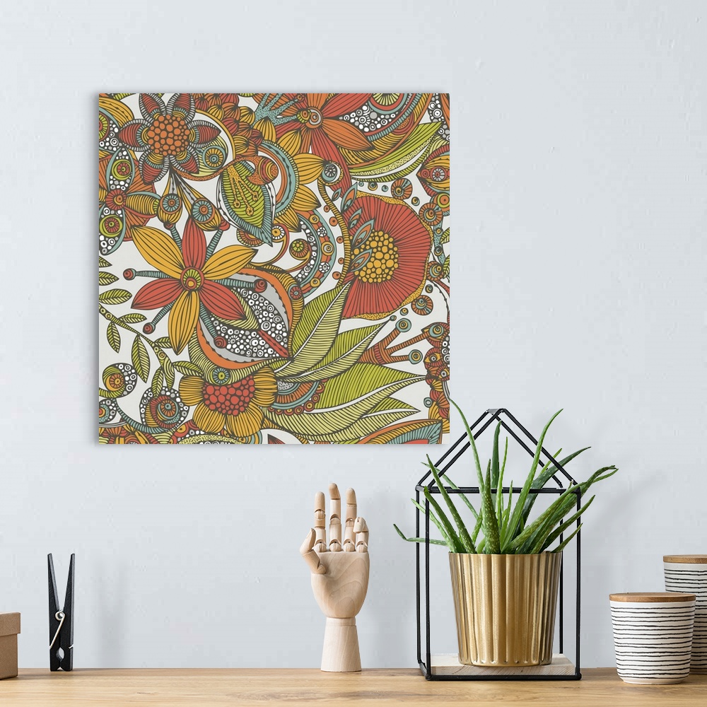 A bohemian room featuring Flowers And Doodles