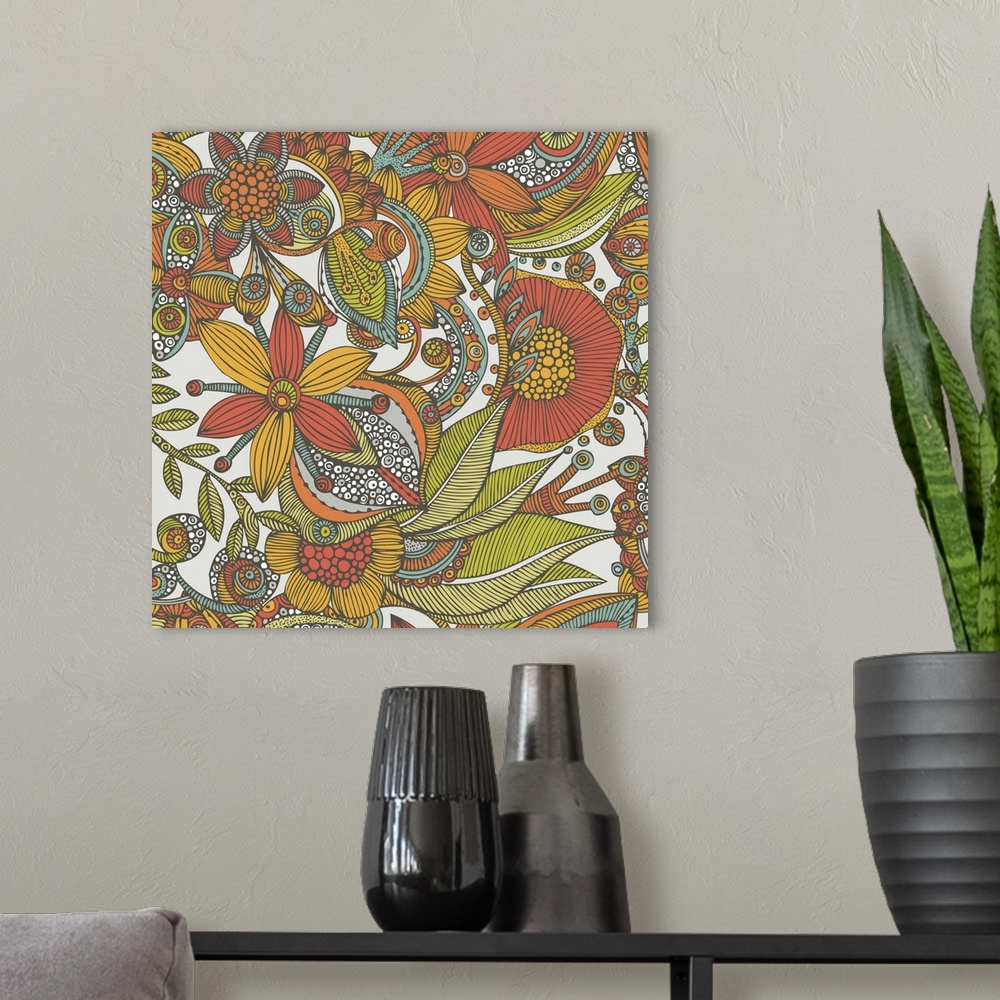 A modern room featuring Flowers And Doodles