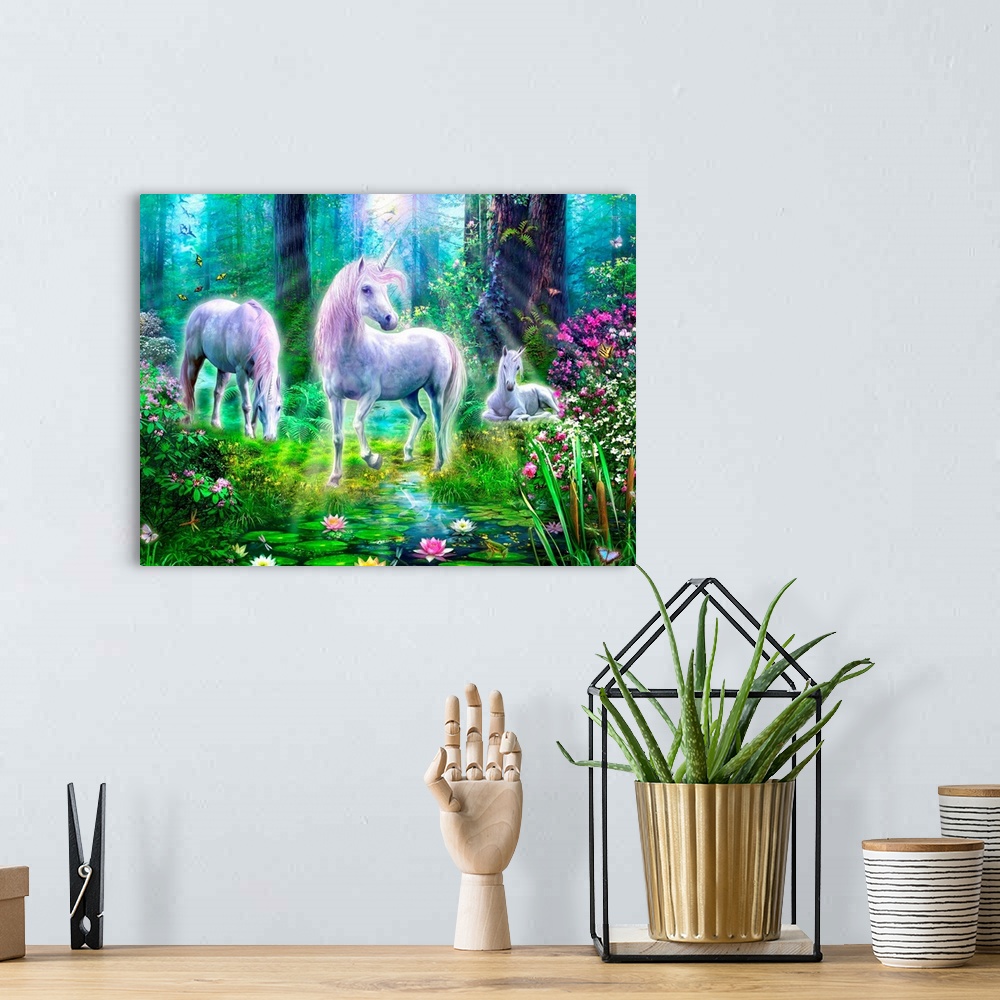 A bohemian room featuring Forest Unicorn Family