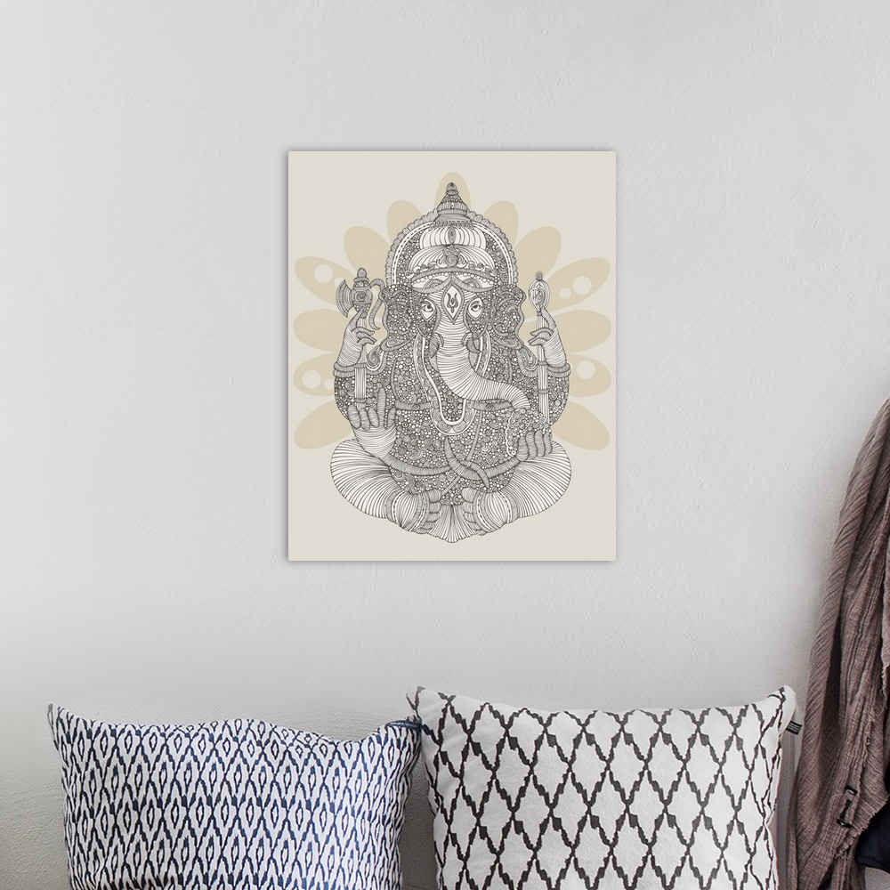 A bohemian room featuring Ganesha