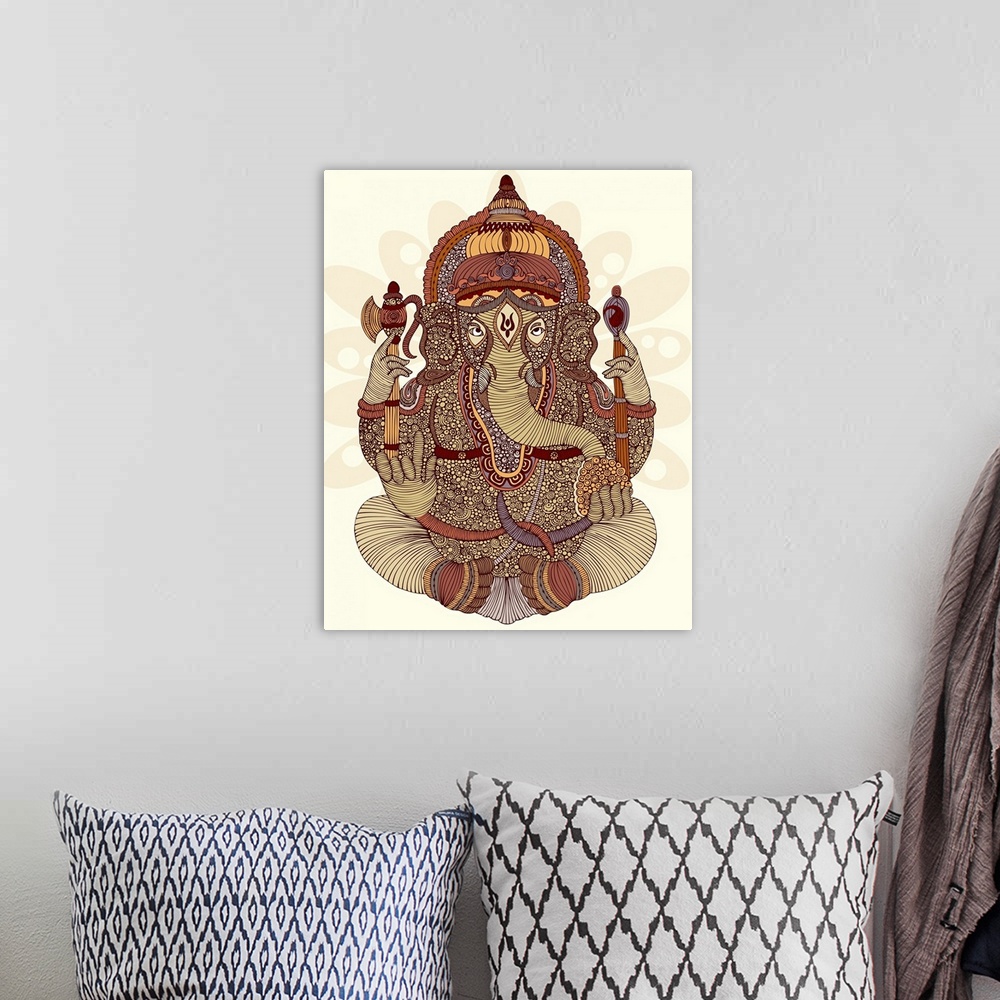 A bohemian room featuring Ganesha