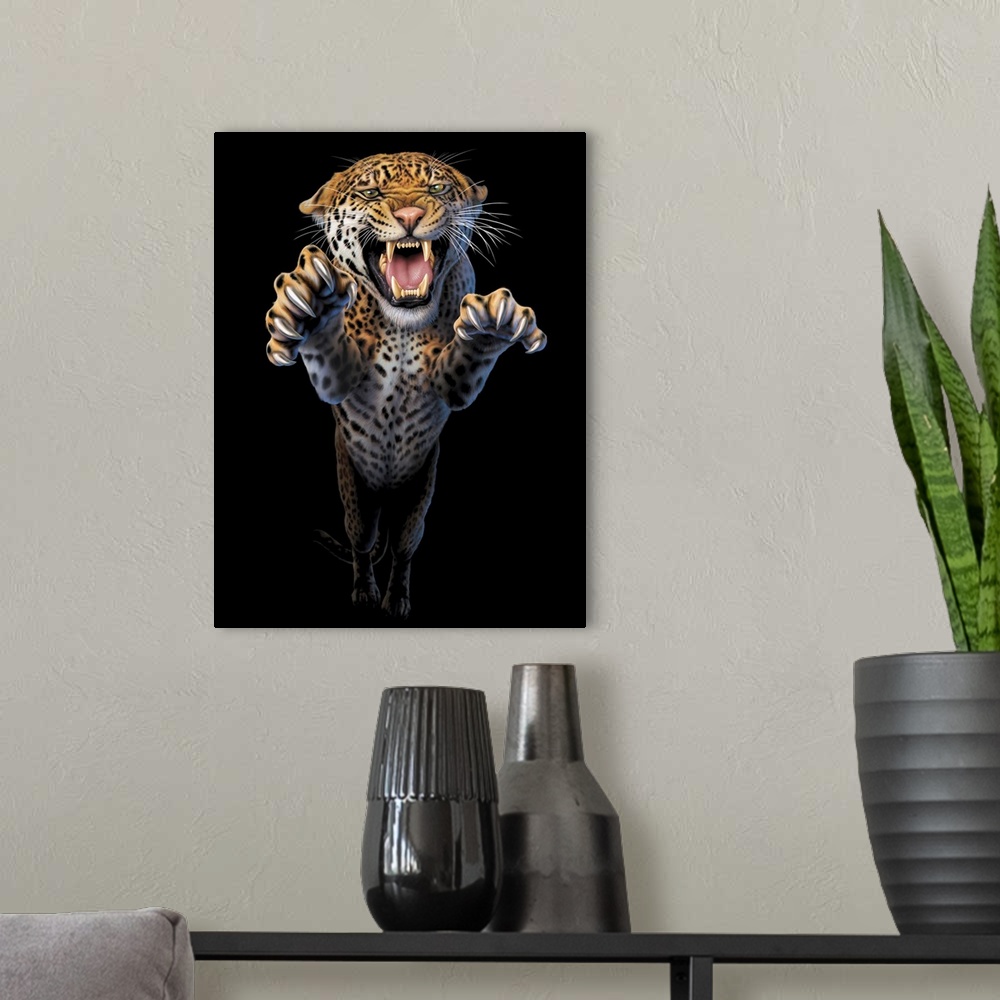 A modern room featuring Leaping Leopard