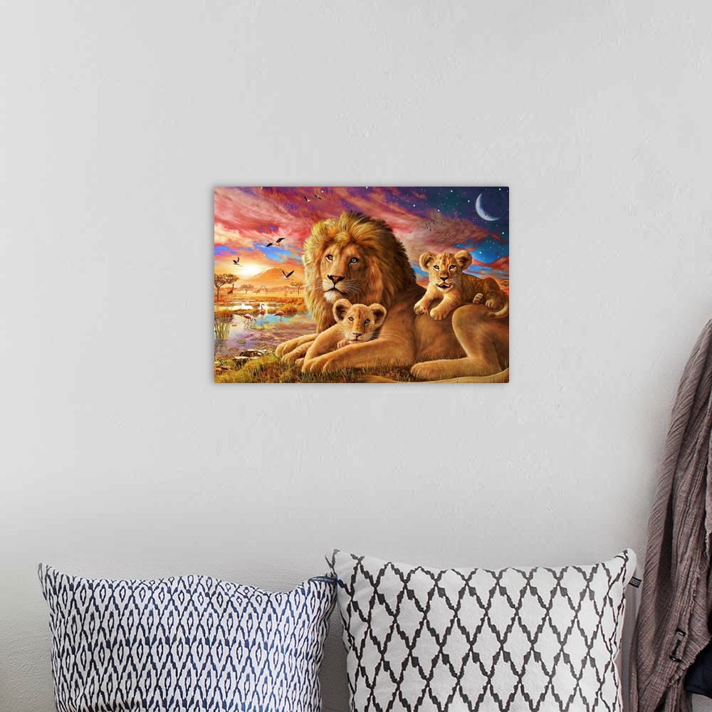 A bohemian room featuring Lion Sunrise