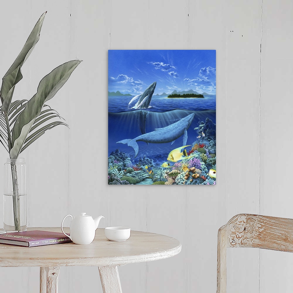 A farmhouse room featuring Living Ocean - Whales