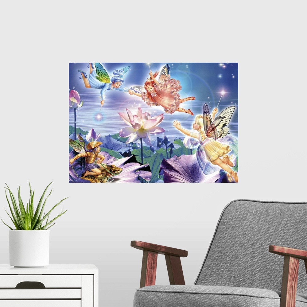 A modern room featuring Magic Water Lily