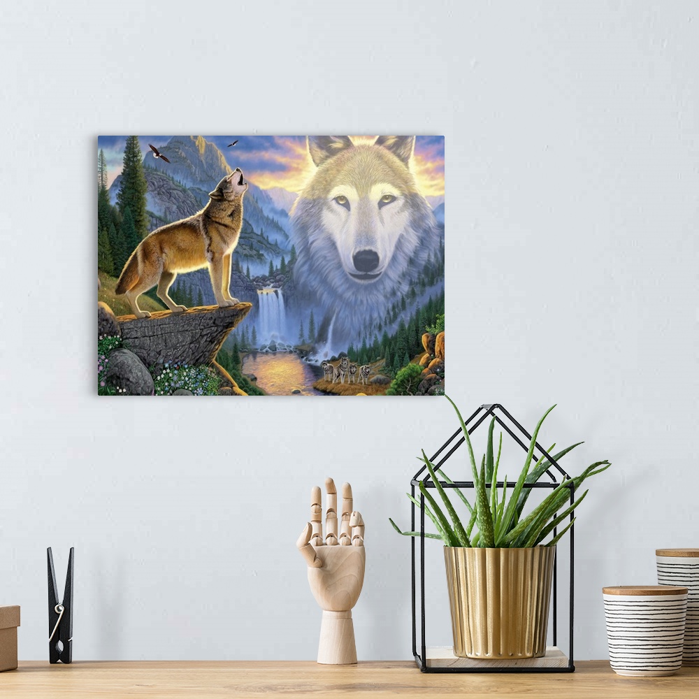 A bohemian room featuring Mountain Wolf