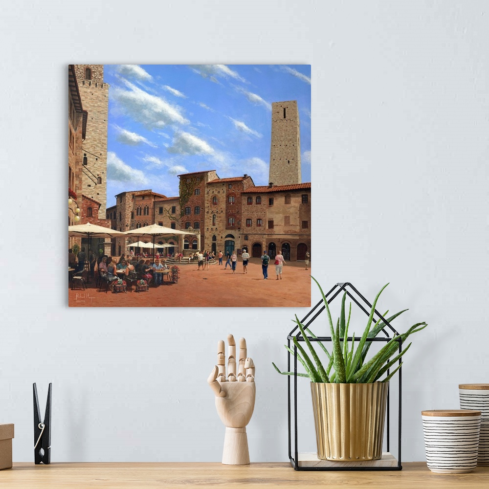 A bohemian room featuring Piazza Della Cisterna, San Gimignano, Tuscany