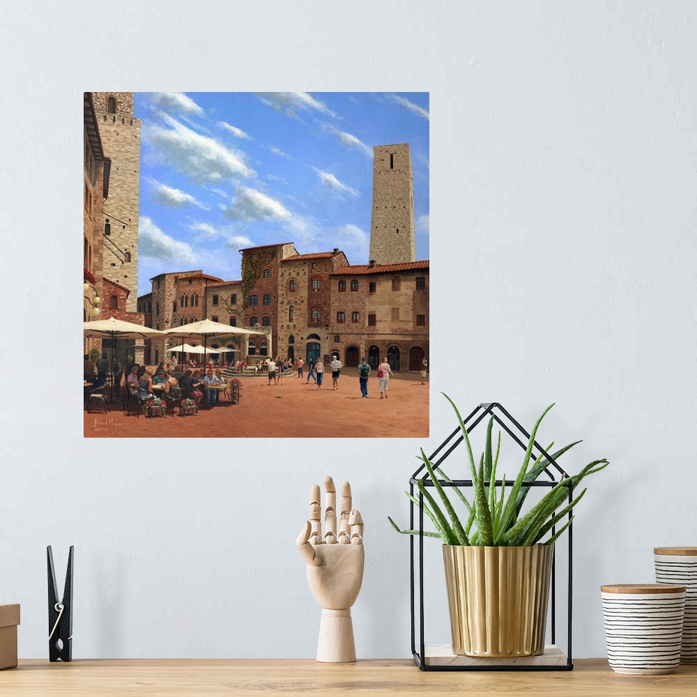 A bohemian room featuring Piazza Della Cisterna, San Gimignano, Tuscany
