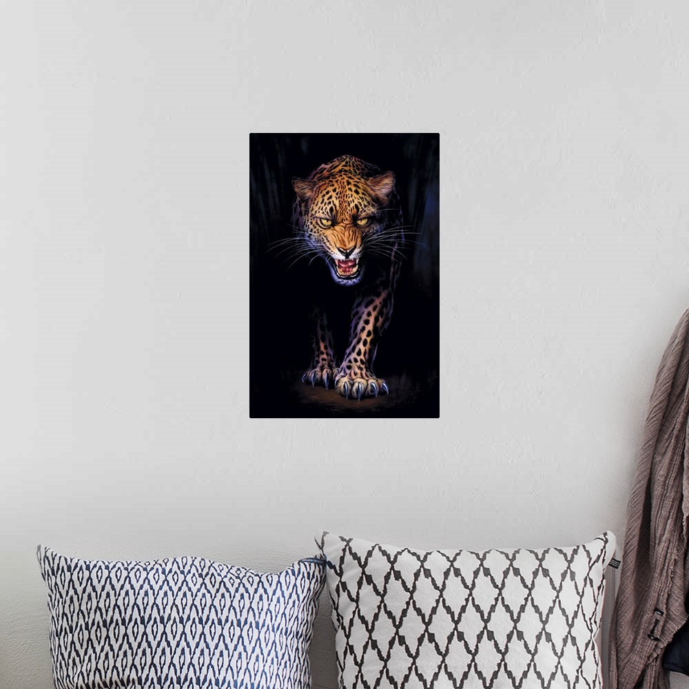 A bohemian room featuring Prowling Leopard