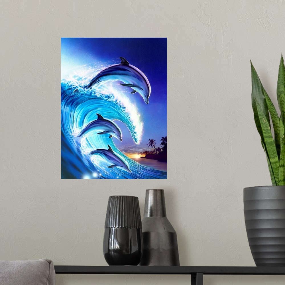 A modern room featuring Riding The Wave