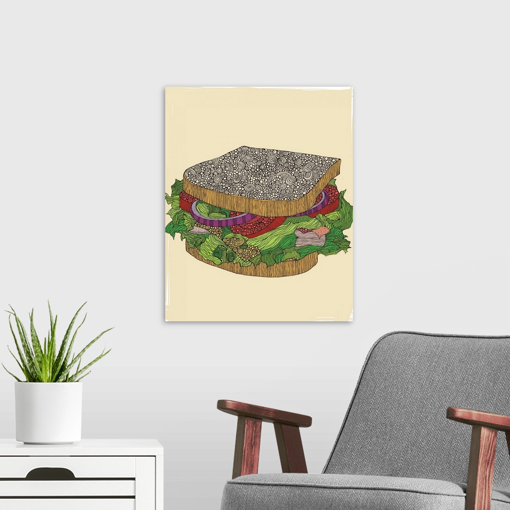 A modern room featuring Sandwich