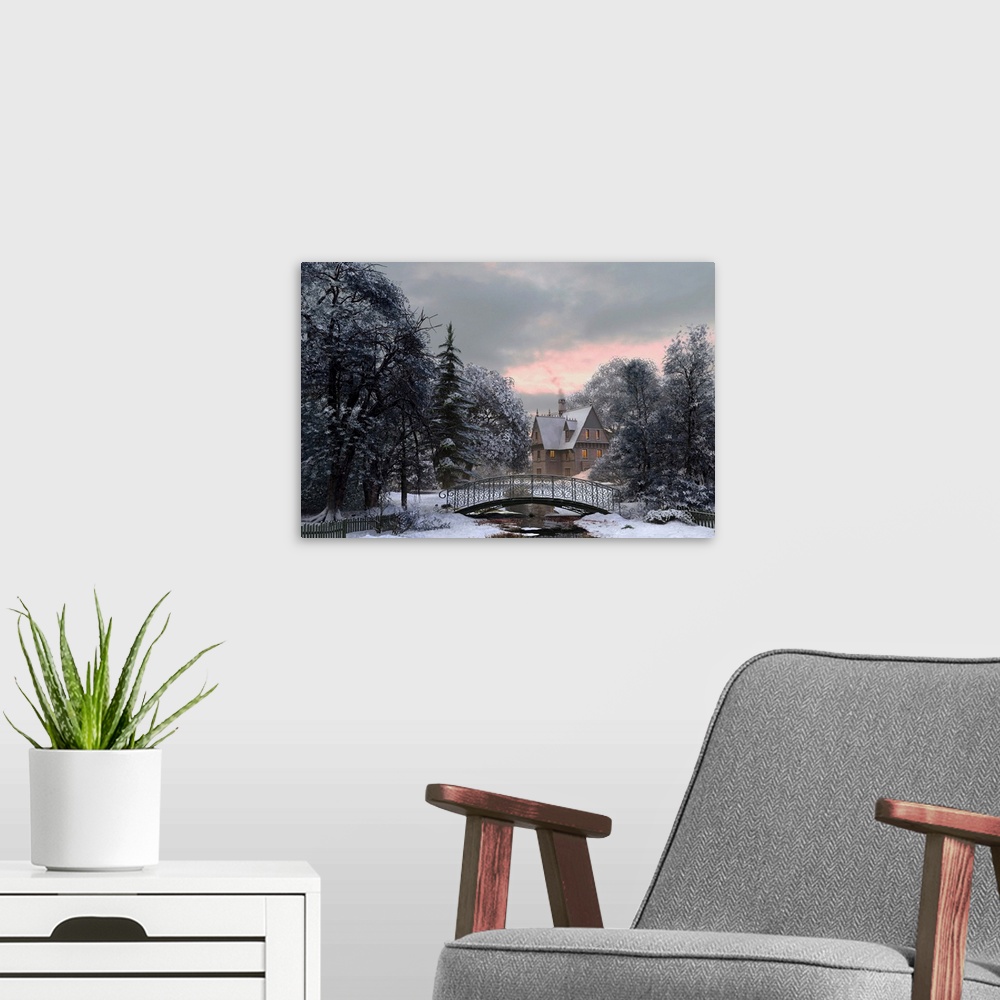 A modern room featuring Snow Scene V