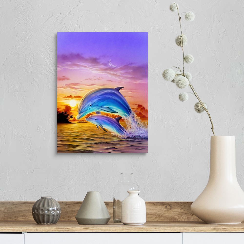 A farmhouse room featuring Sunset Dolphins