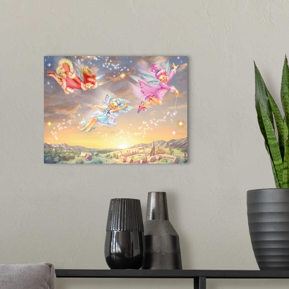 A modern room featuring Sunset Fairies