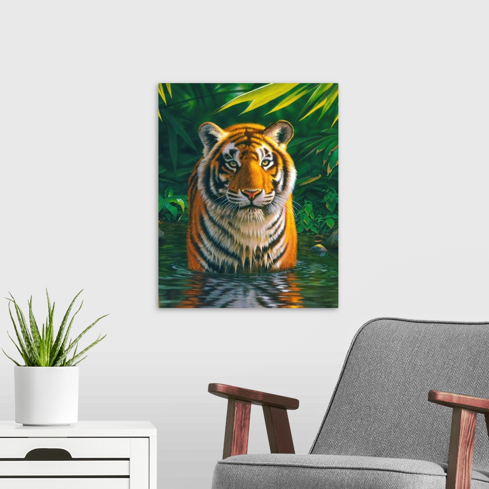 A modern room featuring Tiger Pool