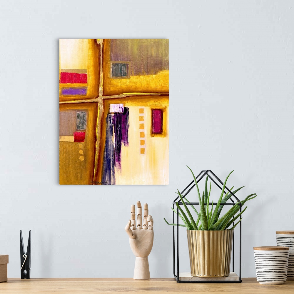 A bohemian room featuring Abstract 66