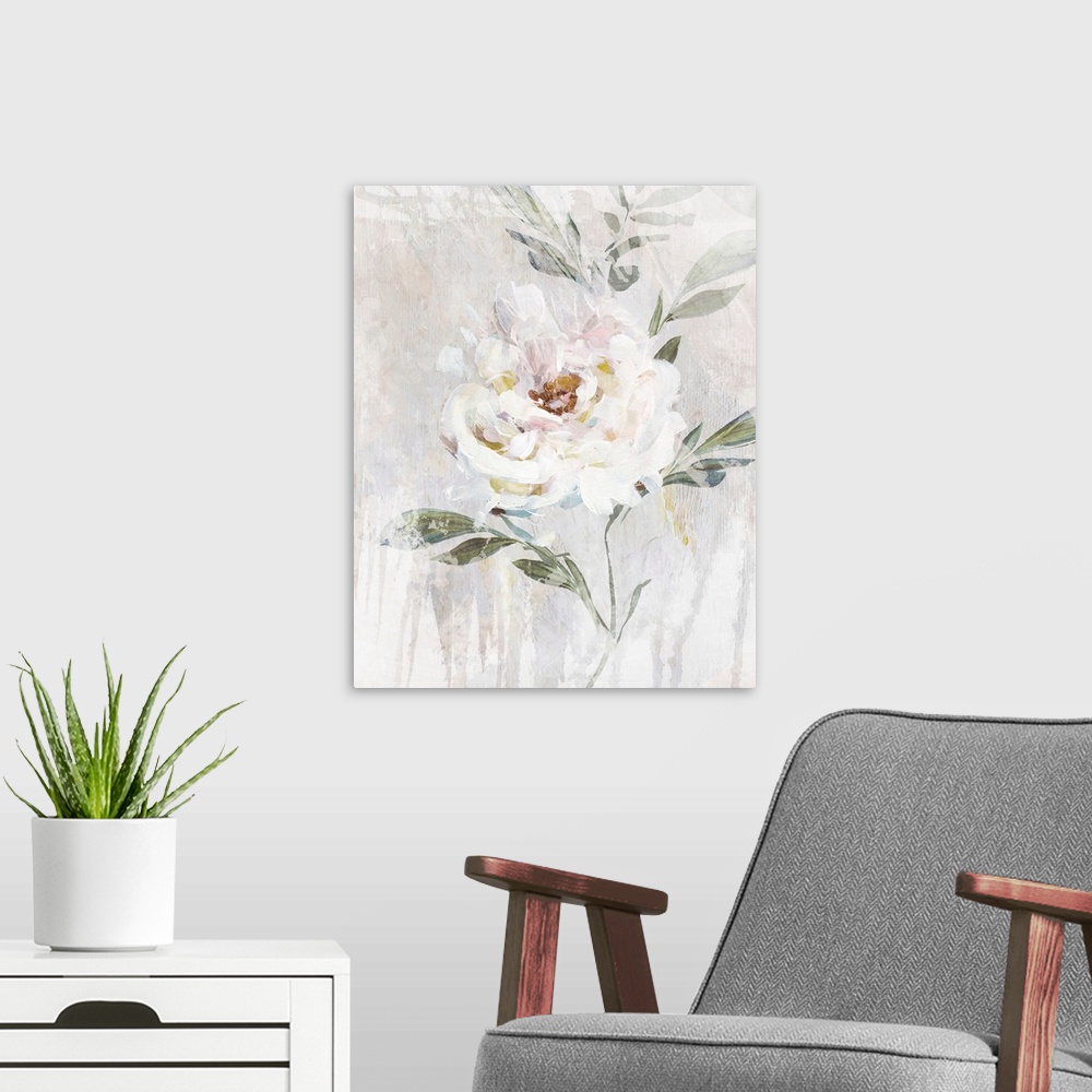 A modern room featuring Abstract Peony II