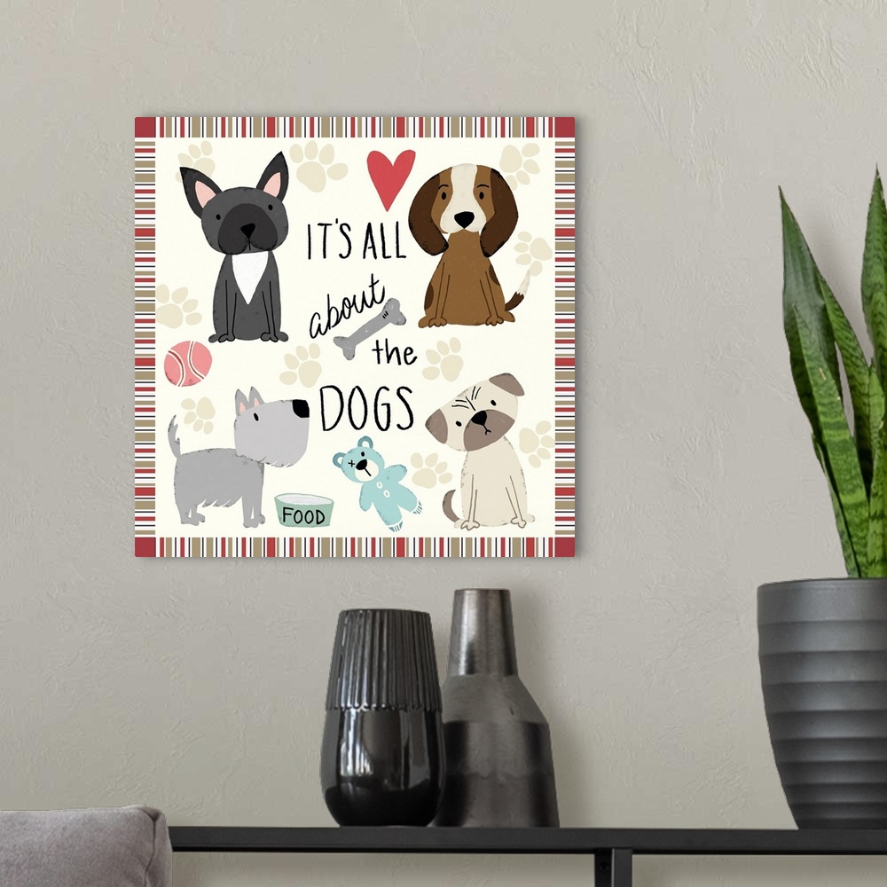 A modern room featuring All About The Dogs
