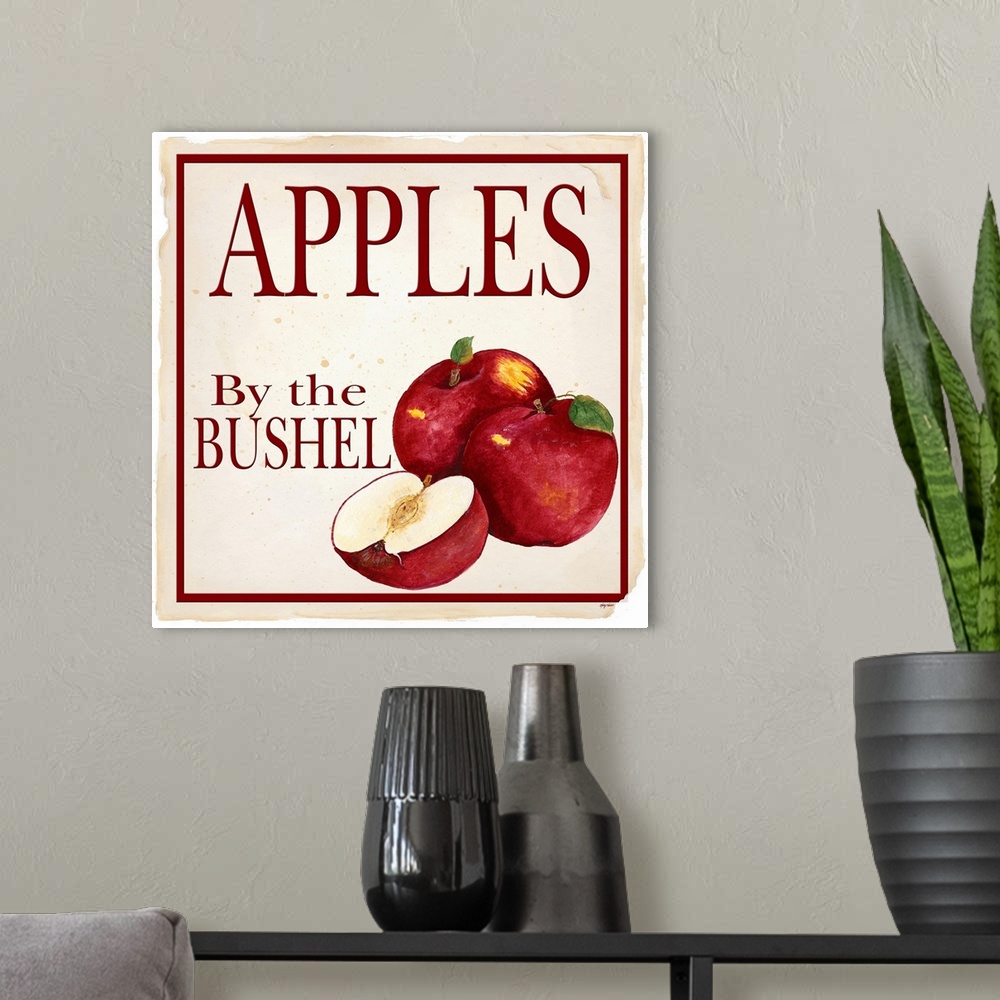 A modern room featuring Apples by the Bushel