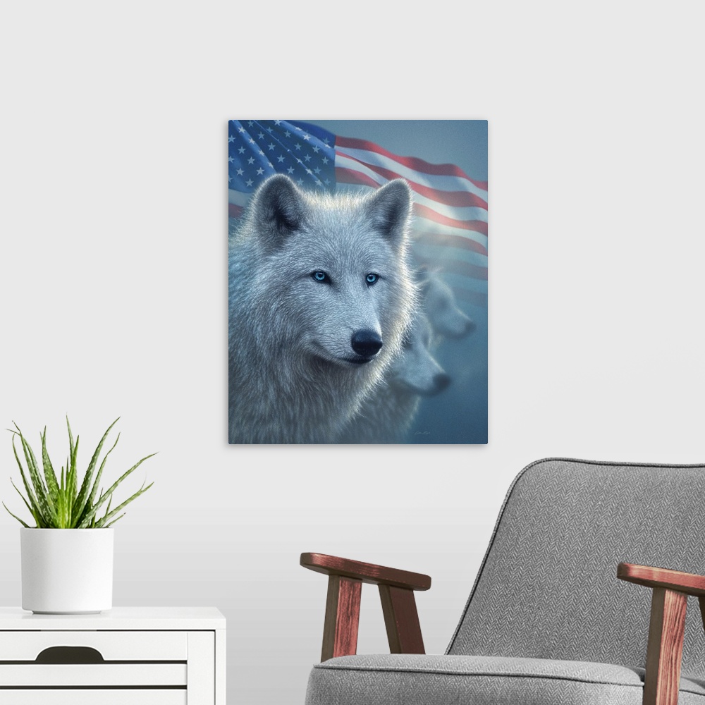 A modern room featuring Arctic Wolves America