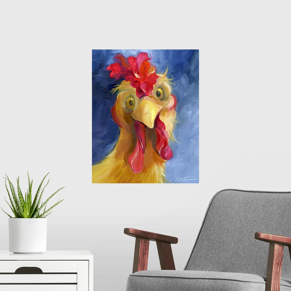 A modern room featuring Are You Chicken