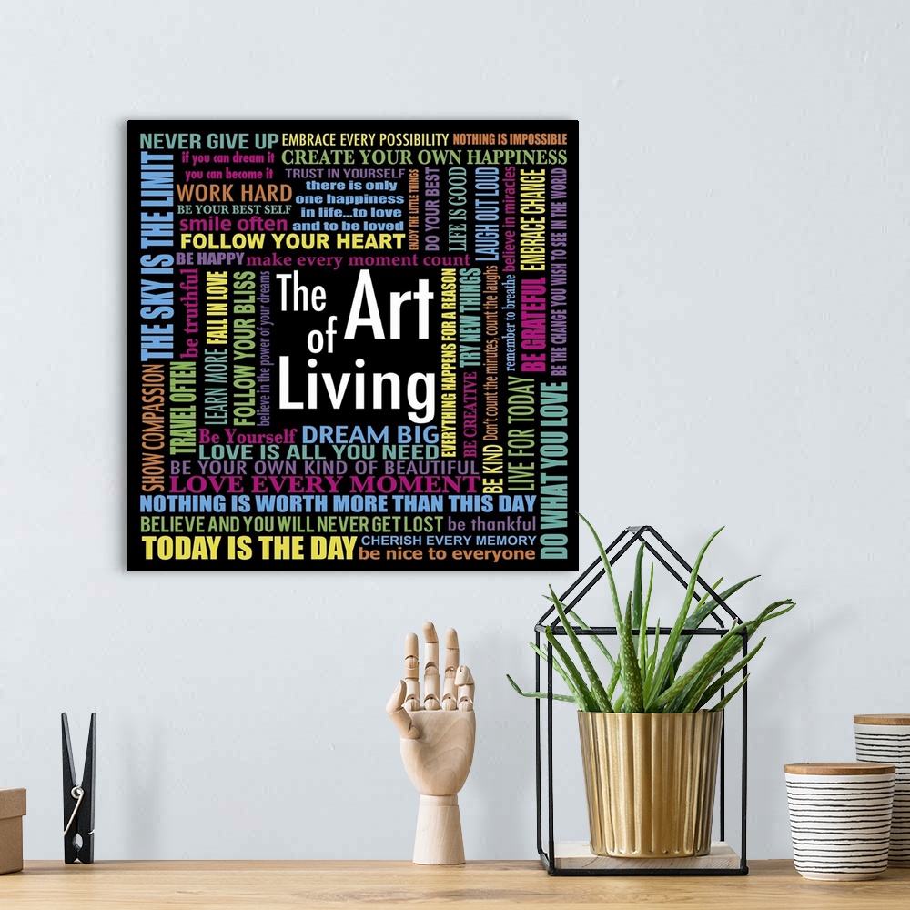 A bohemian room featuring Art of Living, color