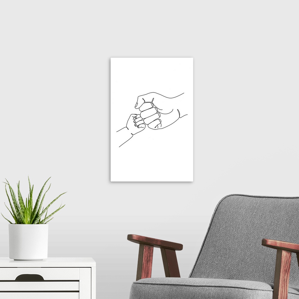 A modern room featuring Baby Fist Bump