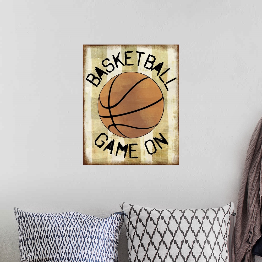 A bohemian room featuring Basketball Game On Graphic Art