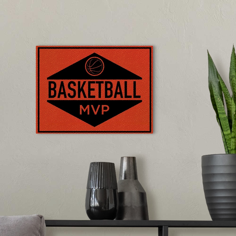 A modern room featuring Basketball MVP Graphic Art