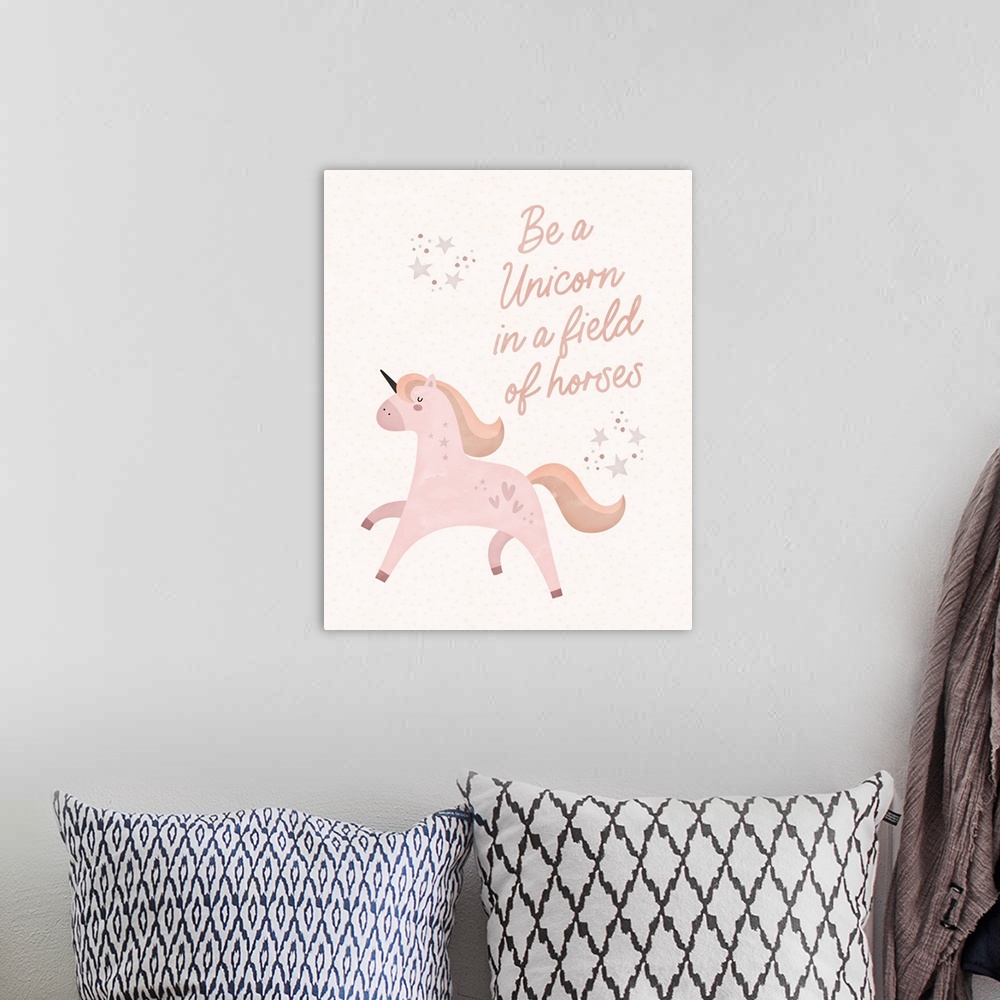 A bohemian room featuring Be a Unicorn
