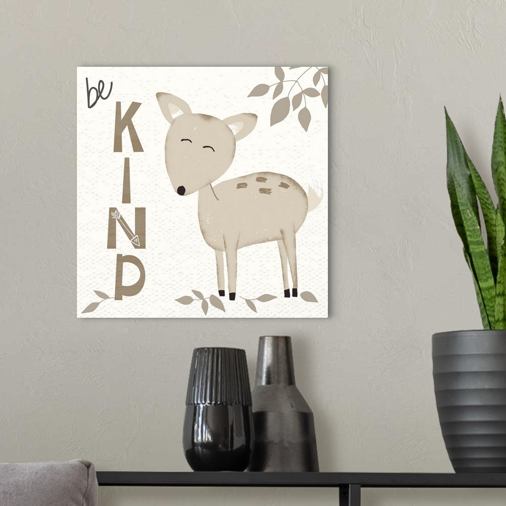 A modern room featuring Be Kind Deer