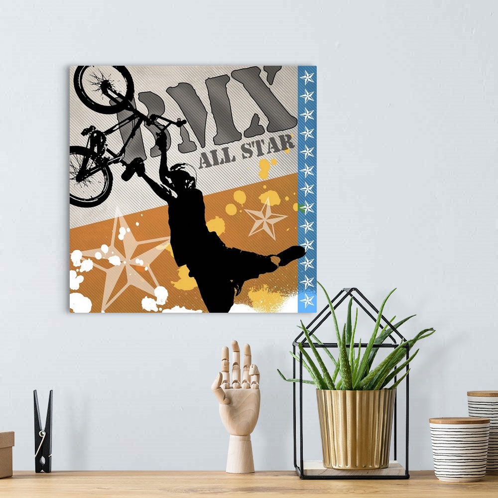 A bohemian room featuring BMX Graphic Art