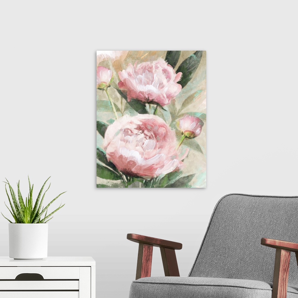 A modern room featuring Bountiful Peonies