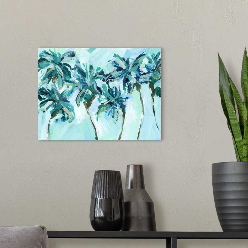 A modern room featuring Bright Palms 2