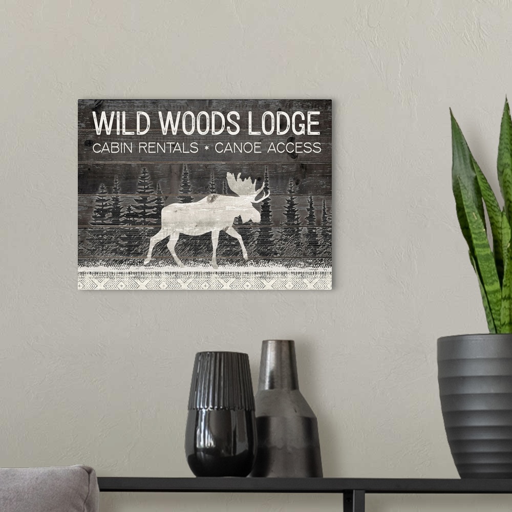 A modern room featuring Cabin Rental Moose