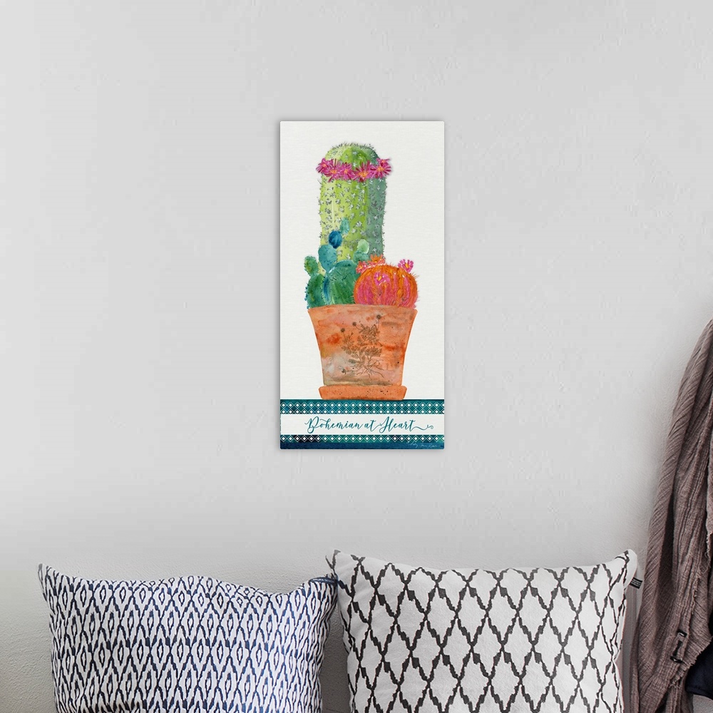 A bohemian room featuring Colorful Cactus 3