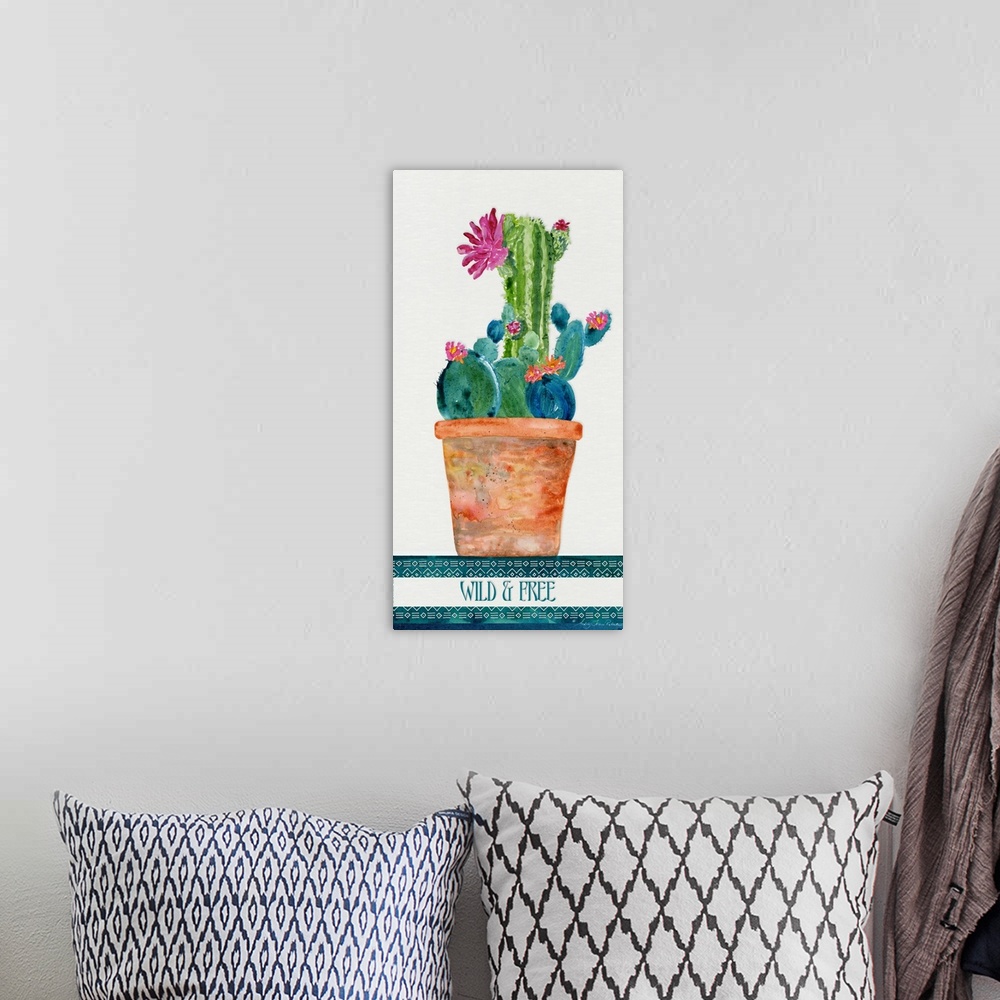 A bohemian room featuring Colorful Cactus 4