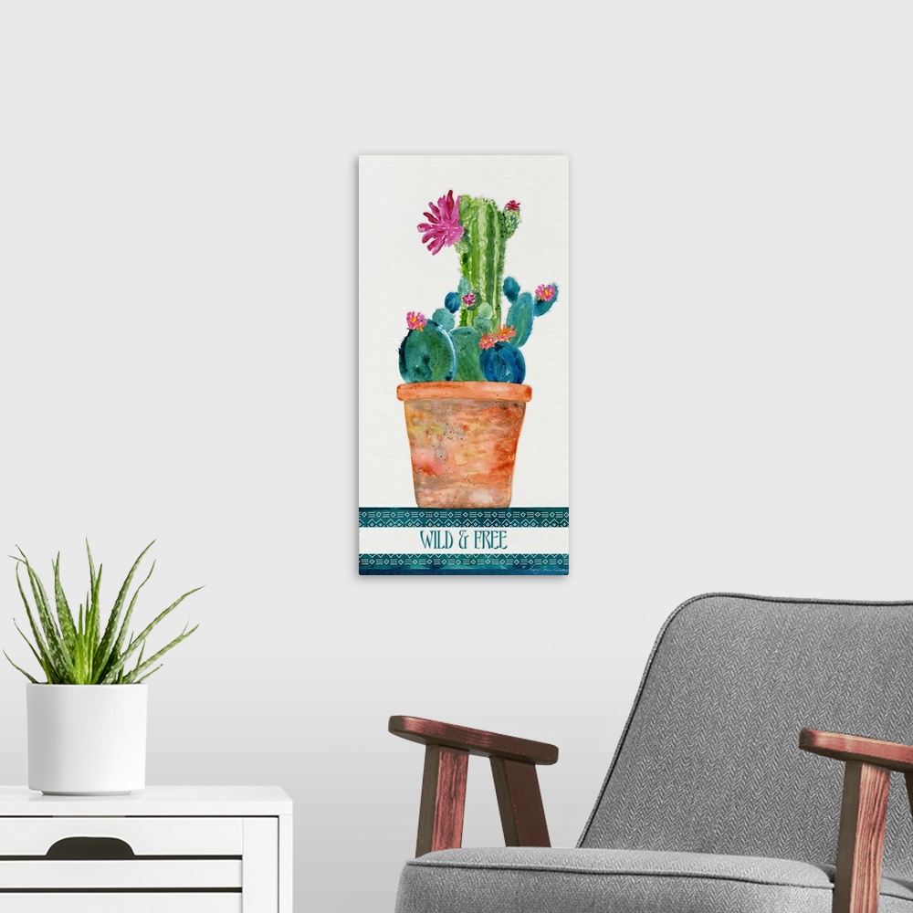 A modern room featuring Colorful Cactus 4