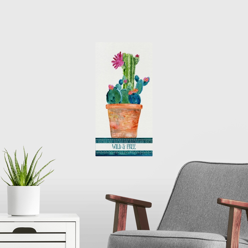A modern room featuring Colorful Cactus 4